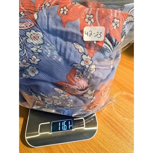 J Jill Dress Sz M Floral Resort Boho Tie Waist Layered Hem Floral Coastal Casual - Picture 8 of 14